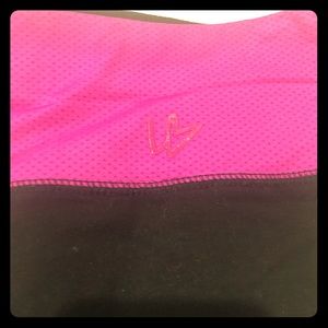 Lane Bryant Bootcut yoga pants with pink trim.